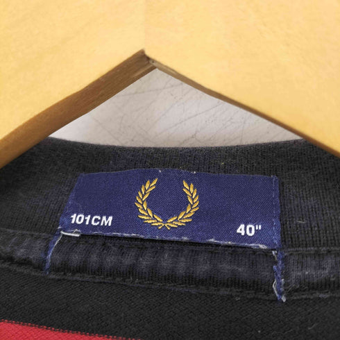 フレッドペリー FRED PERRY ロゴ刺繍 鹿の子 S/S ボーダーポロシャツ メンズ UK:40
